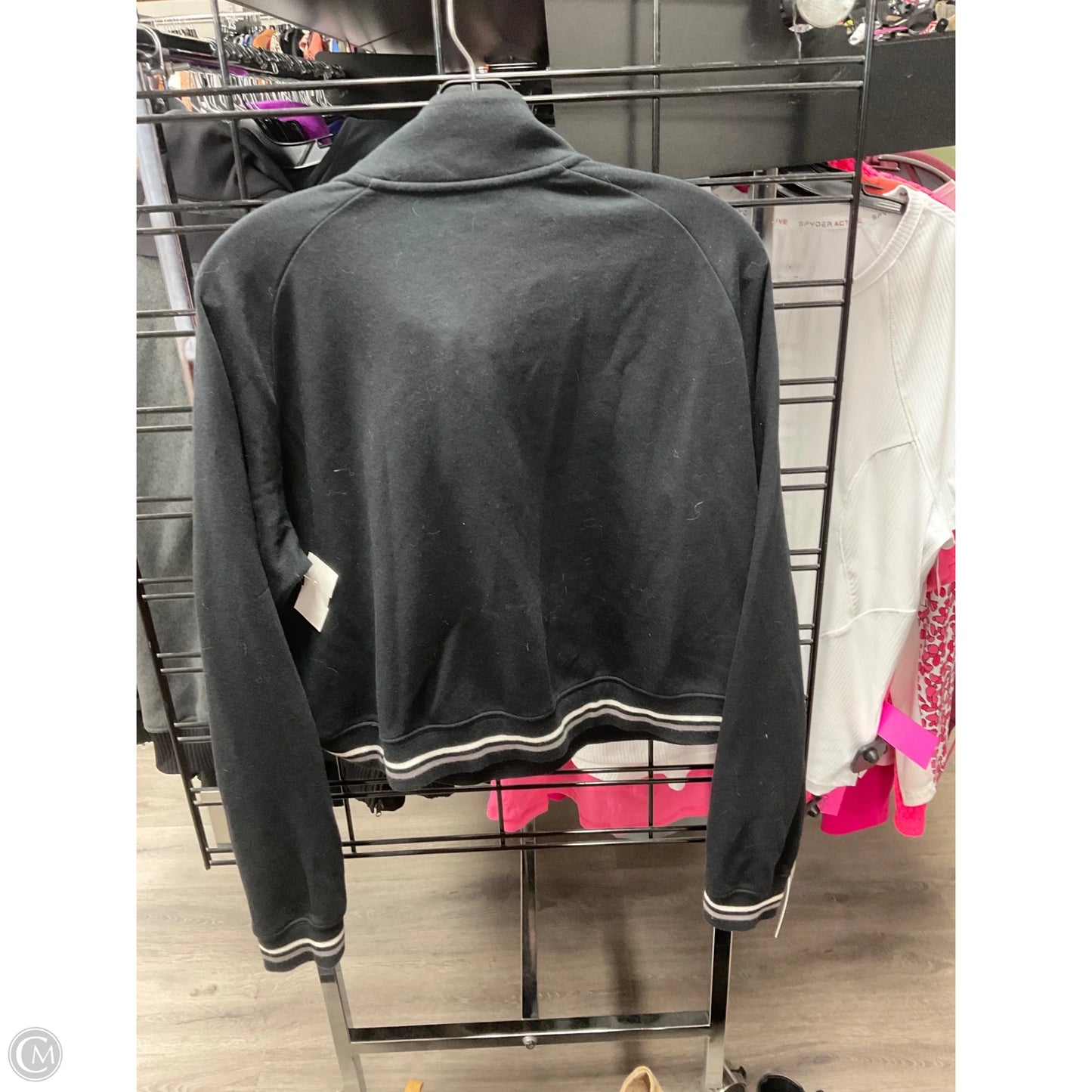 Athletic Top Long Sleeve Collar By Nike Apparel In Black, Size: L