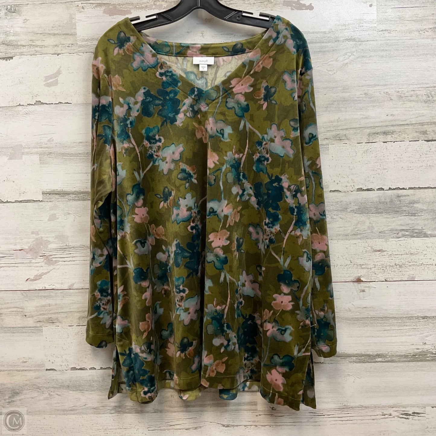 Blouse Long Sleeve By Pure Jill In Green, Size: 2x