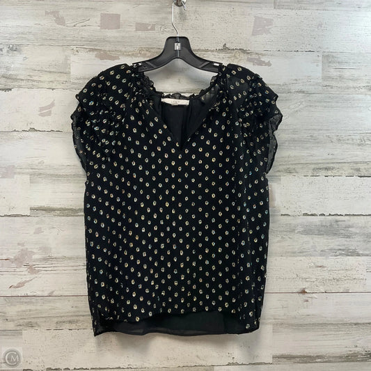 Blouse Short Sleeve By Loft In Black, Size: L