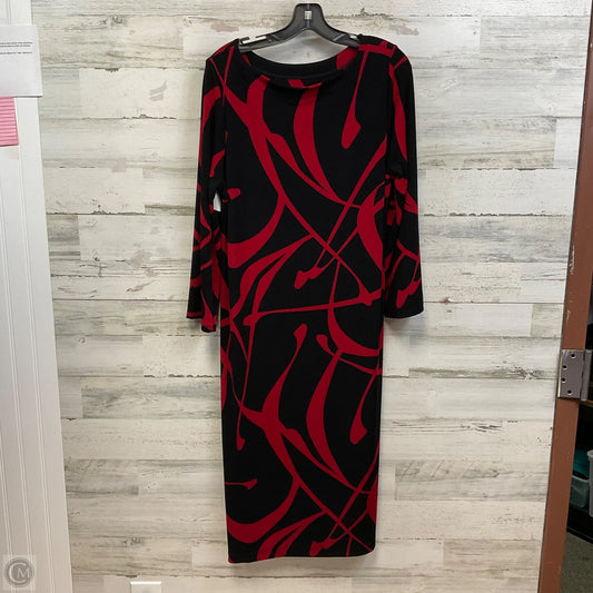 Dress Casual Midi By Chicos In Black & Red, Size: L