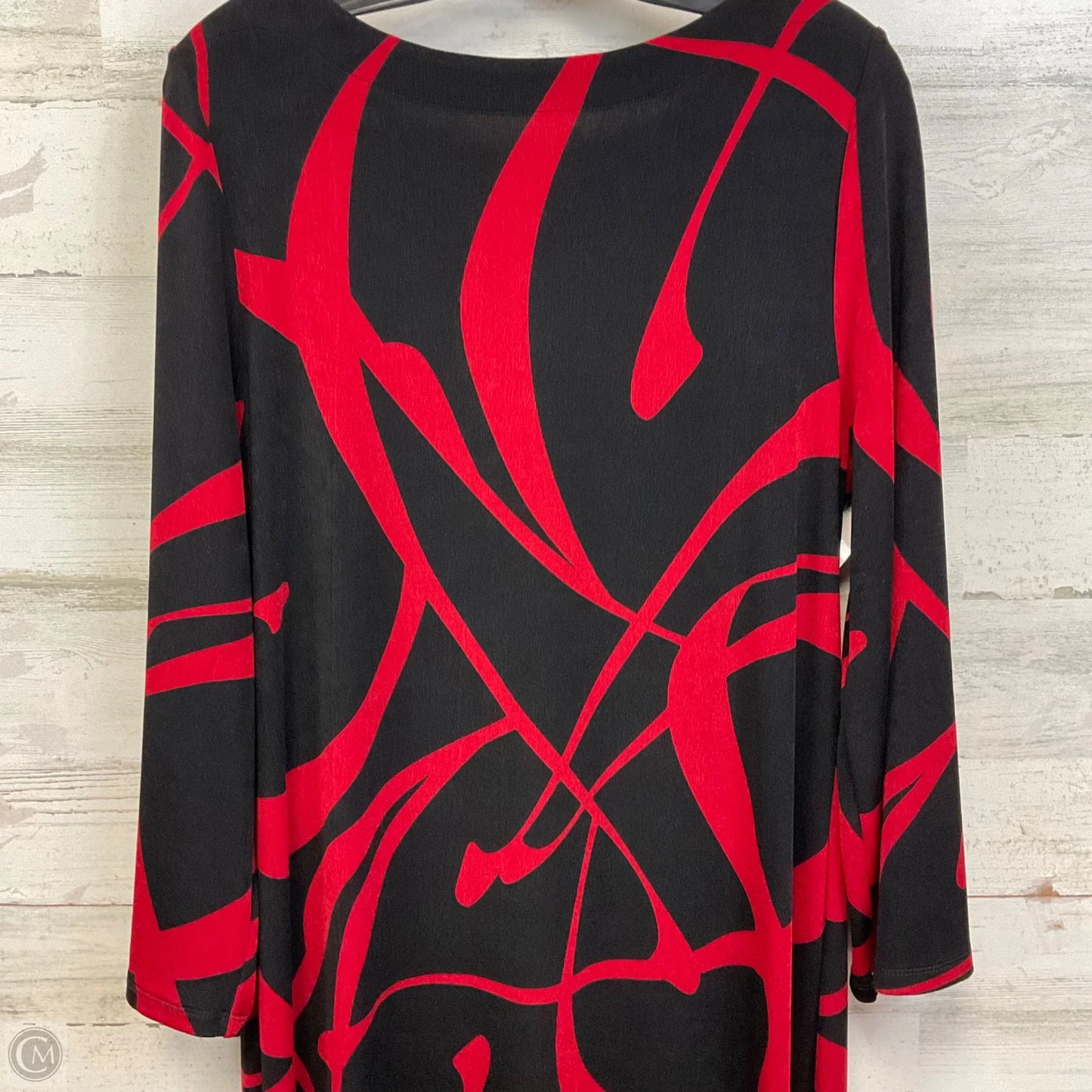 Dress Casual Midi By Chicos In Black & Red, Size: L
