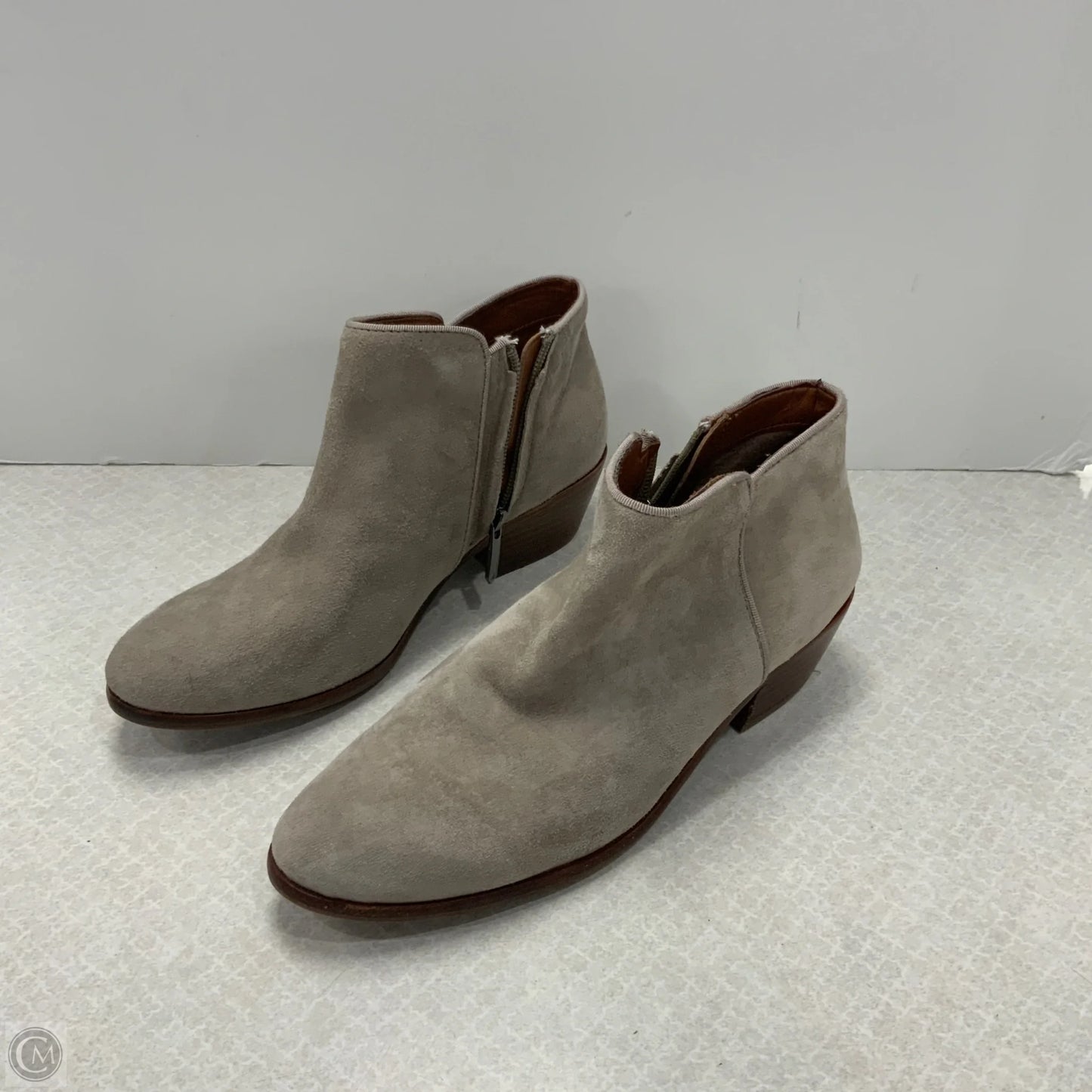 Boots Ankle Heels By Sam Edelman In Grey, Size: 6.5