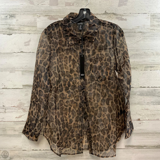 Blouse Long Sleeve By Nicole Miller In Animal Print, Size: M