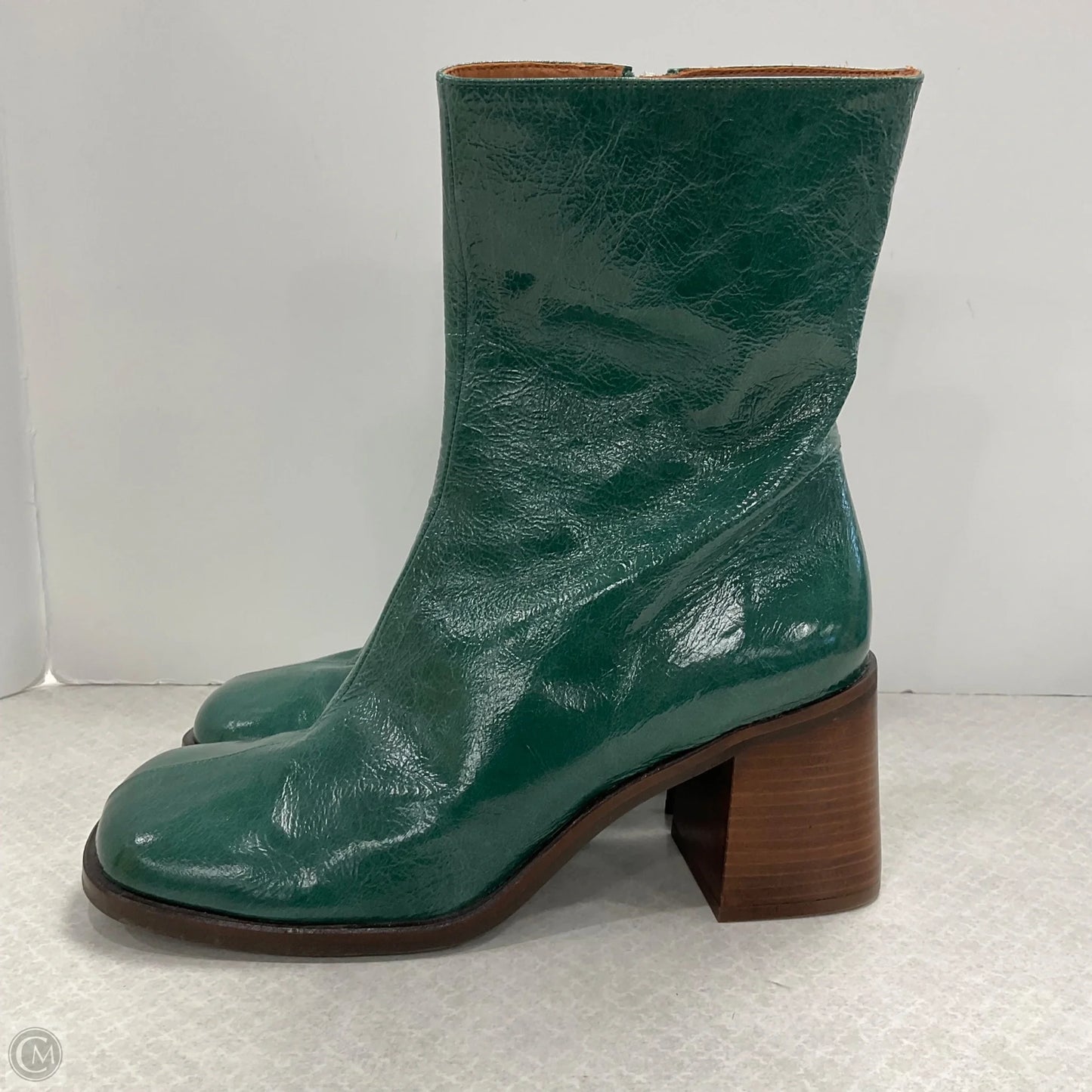 Boots Mid-calf Heels By Cma In Green, Size: 10