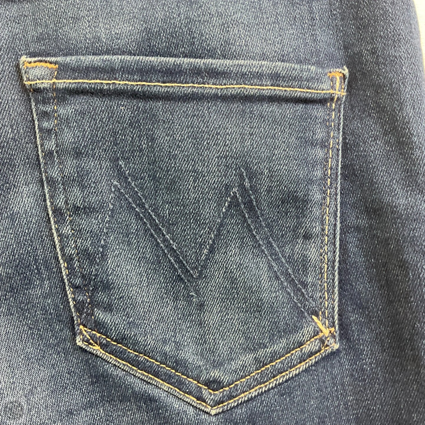 Jeans Straight By Mother In Blue Denim, Size: 8
