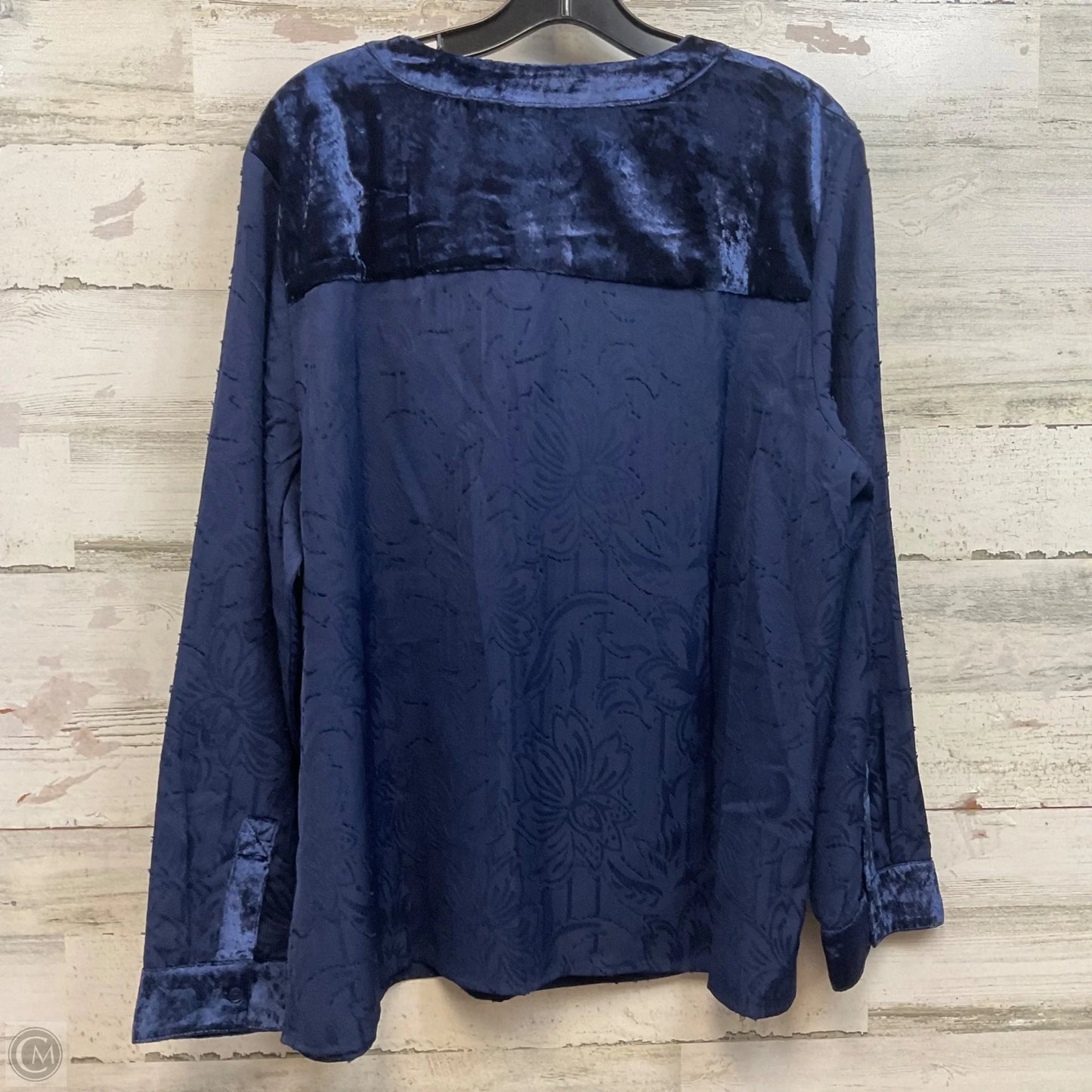Blouse Long Sleeve By Chicos In Blue, Size: Xl