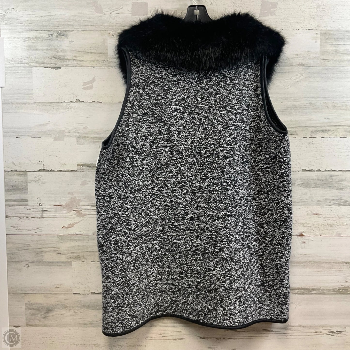 Vest Sweater By Talbots In Black & White, Size: 1x
