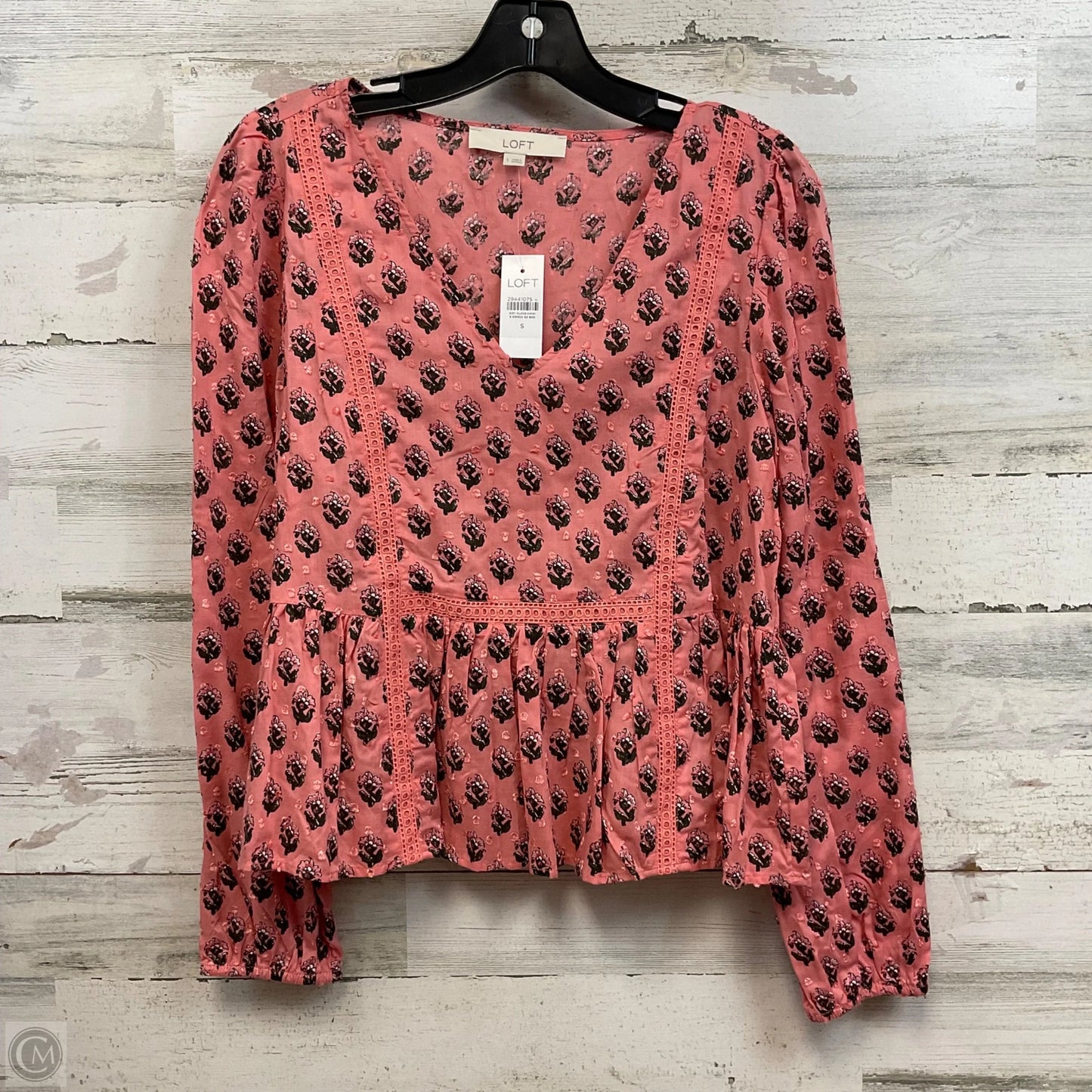 Blouse Long Sleeve By Loft In Pink, Size: S