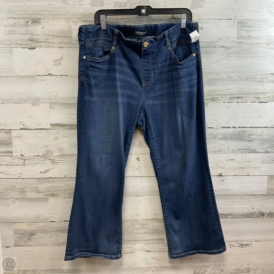Jeans Cropped By Liverpool In Blue Denim, Size: 16