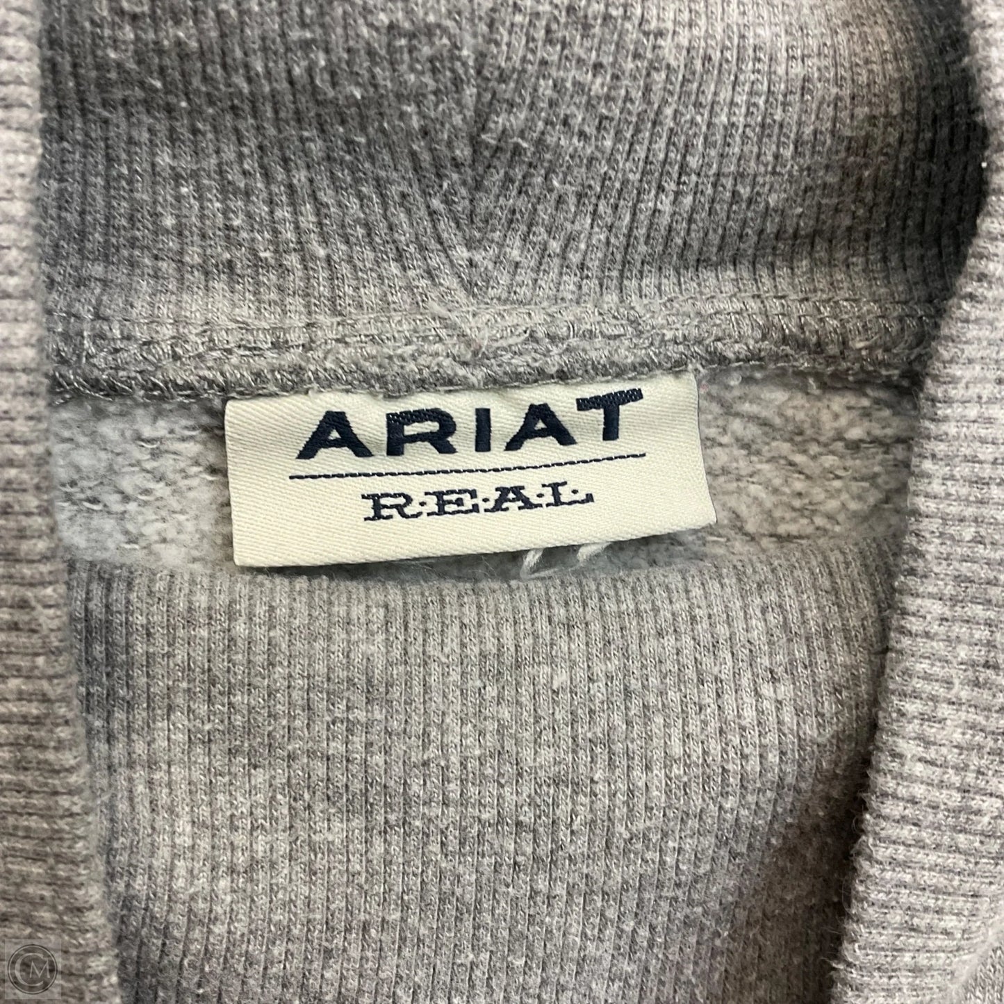 Sweatshirt Collar By Ariat In Grey, Size: M