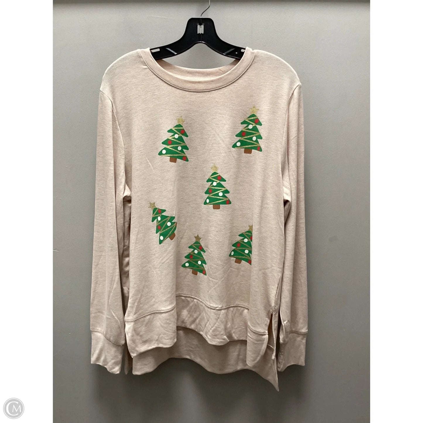 Top Long Sleeve Basic By Cme In Brown, Size: L