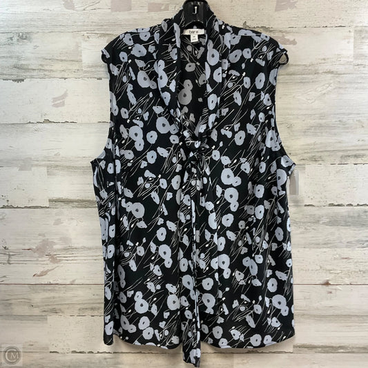 Blouse Sleeveless By Bar Iii In Black & Blue, Size: 3x