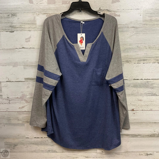 Top Long Sleeve By Vislily In Blue, Size: 2x