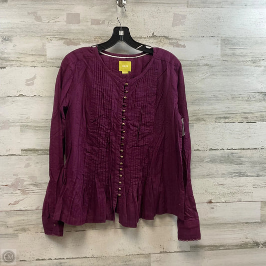 Blouse Long Sleeve By Maeve In Purple, Size: M