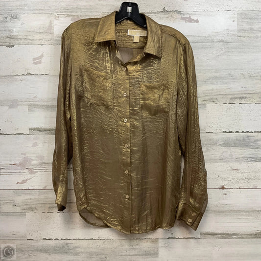 Blouse Long Sleeve By Michael By Michael Kors In Gold, Size: S