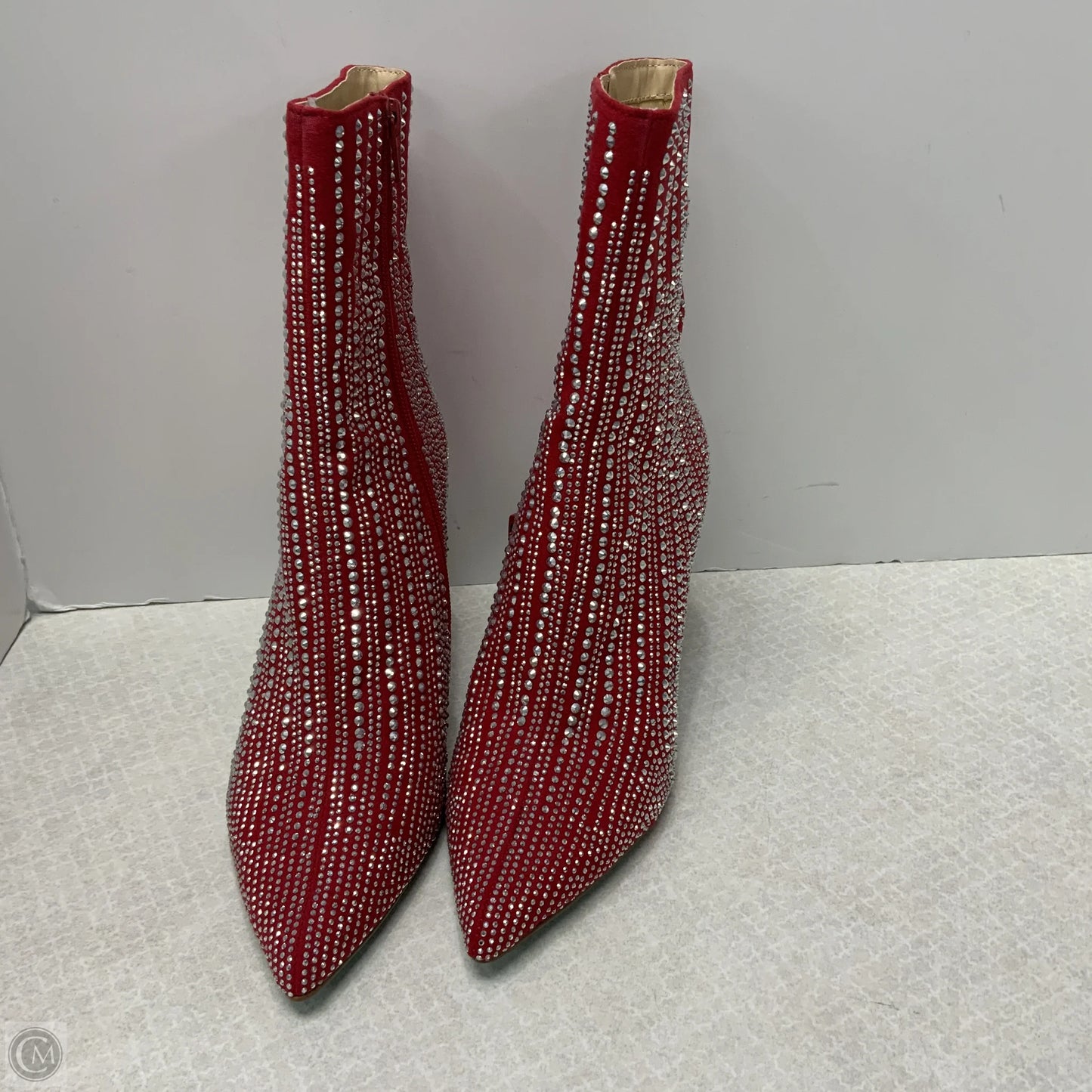 Boots Ankle Heels By Betsey Johnson In Red, Size: 7.5