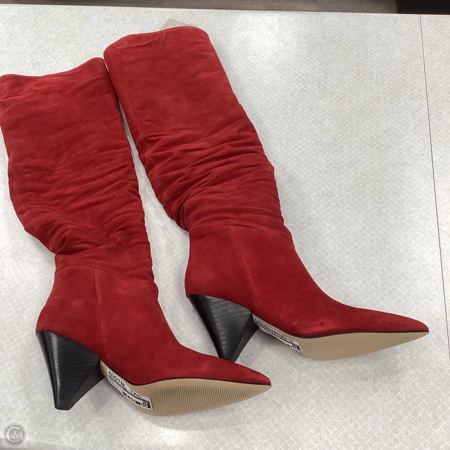 Boots Knee Heels By Marc Fisher In Red, Size: 7.5