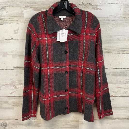Sweater Cardigan By J. Jill In Red, Size: M