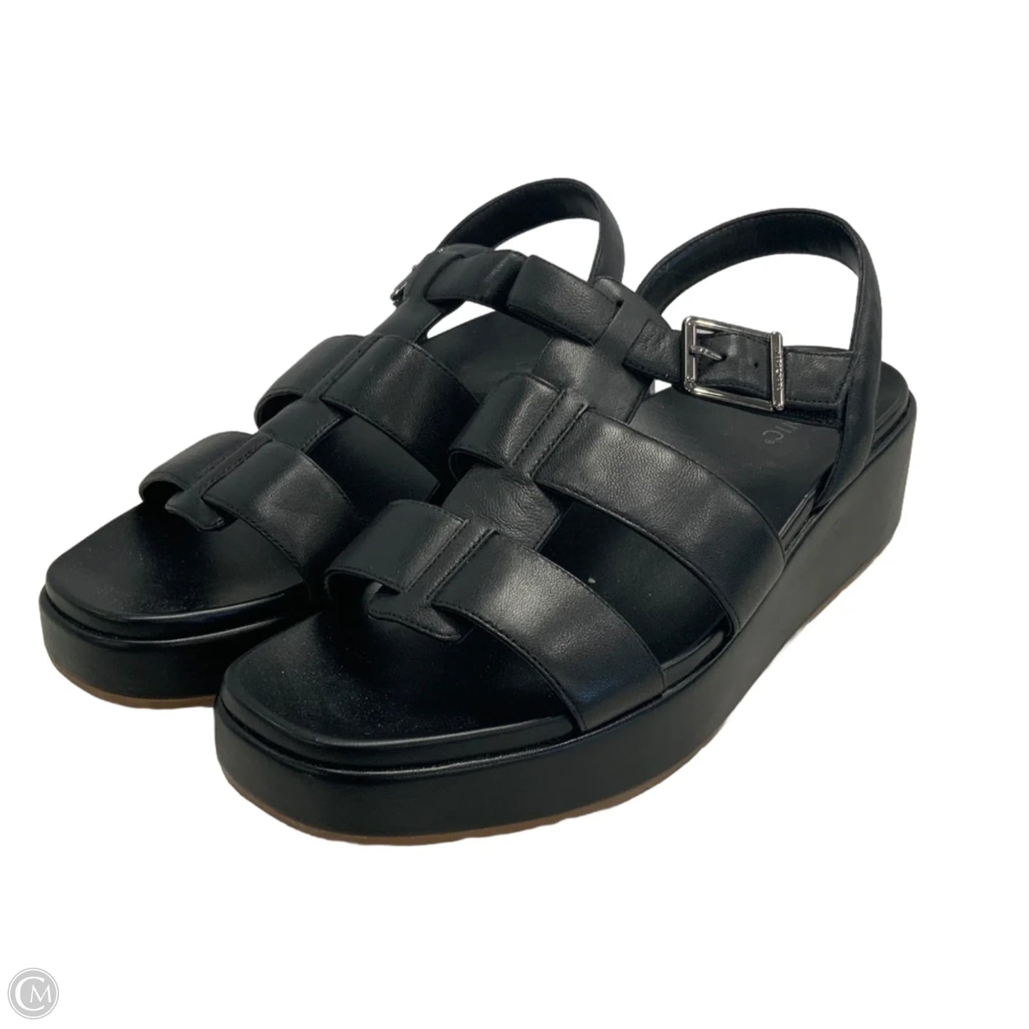 Sandals Heels Wedge By Vionic In Black, Size: 12