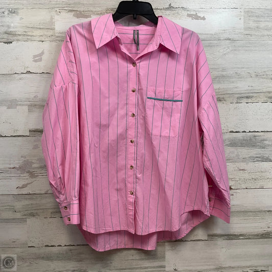 Blouse Long Sleeve By Anthropologie In Pink, Size: Xxs