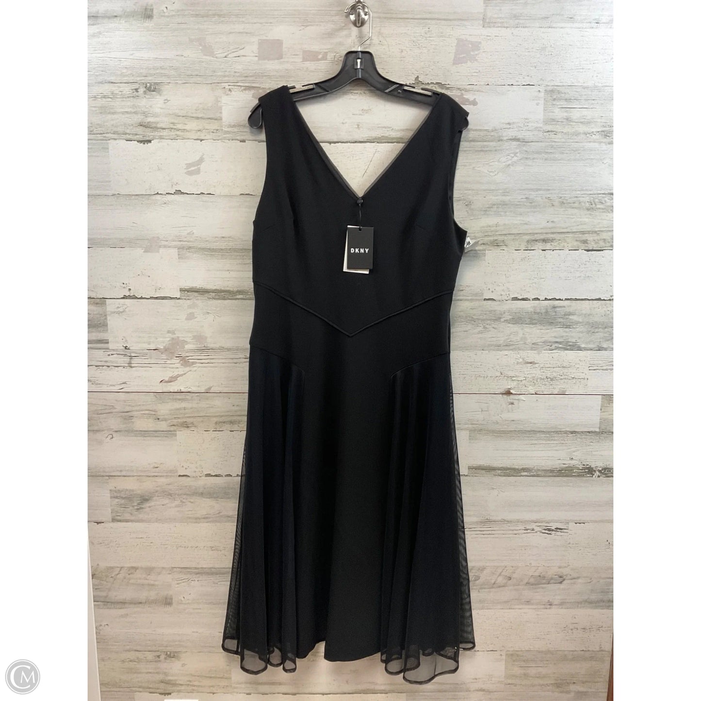 Dress Casual Midi By Dkny In Black, Size: L