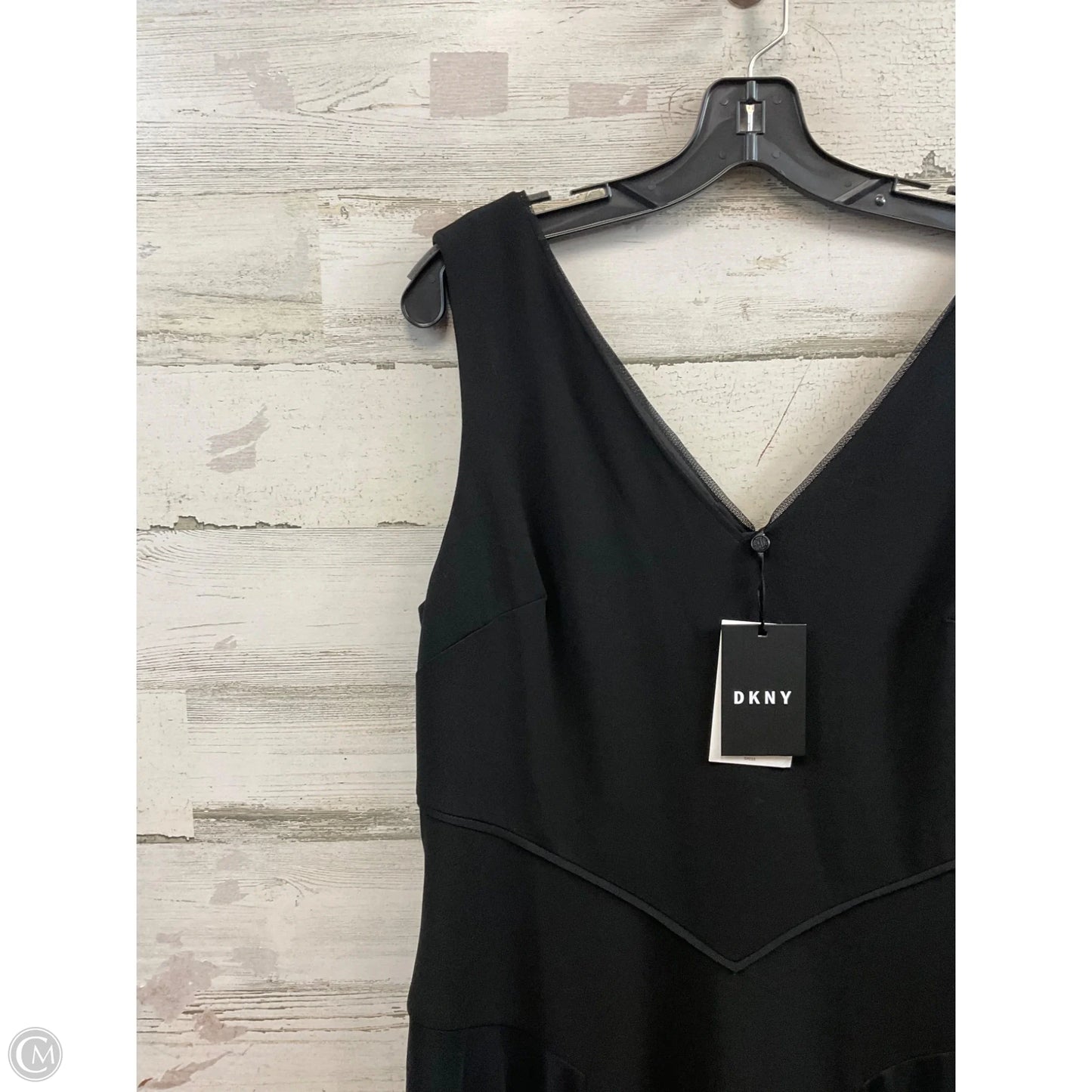 Dress Casual Midi By Dkny In Black, Size: L