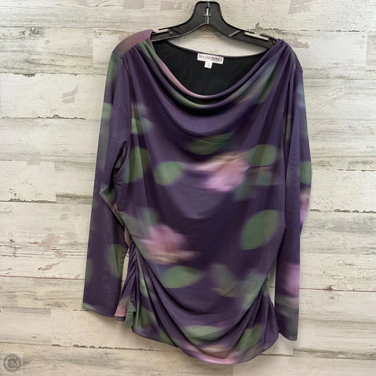 Blouse Long Sleeve By EVERYDAY JONES In Purple, Size: 1x