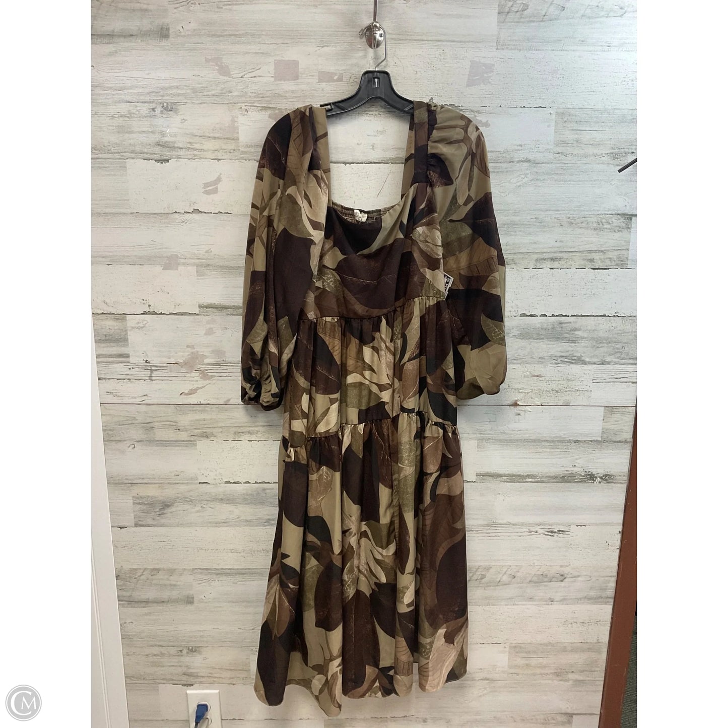 Dress Casual Midi By Entro In Brown, Size: 1x