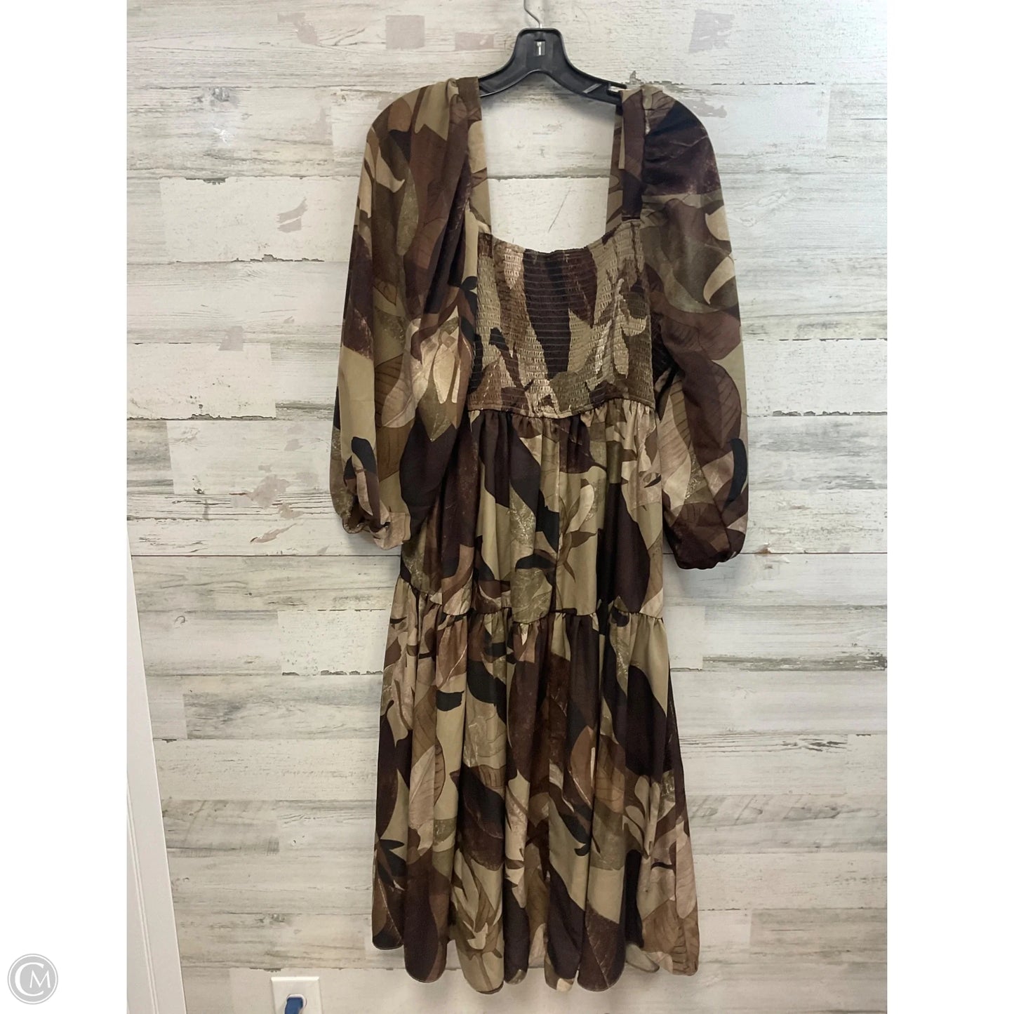 Dress Casual Midi By Entro In Brown, Size: 1x