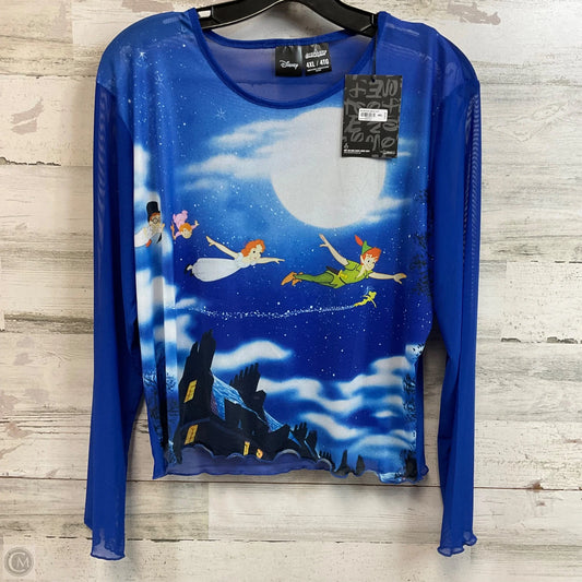 Top Long Sleeve By Disney In Blue, Size: 4x