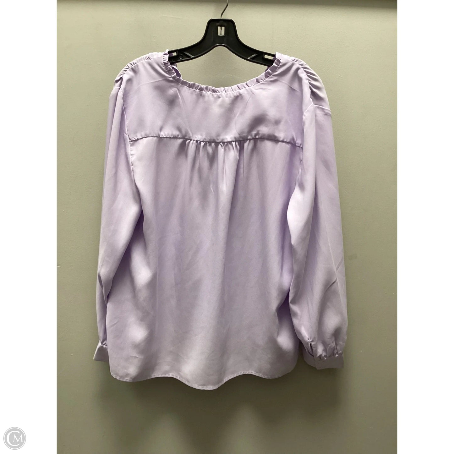 Blouse Long Sleeve By Ann Taylor In Purple, Size: Xl