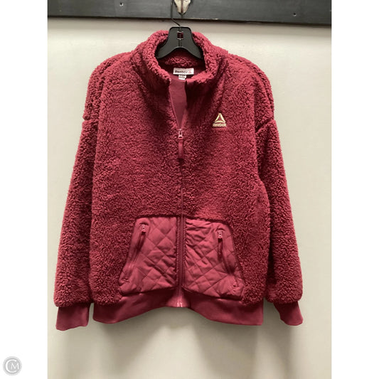 Jacket Fleece By Reebok In Maroon, Size: M