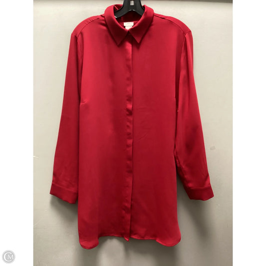 Tunic Long Sleeve By Chicos In Red, Size: L