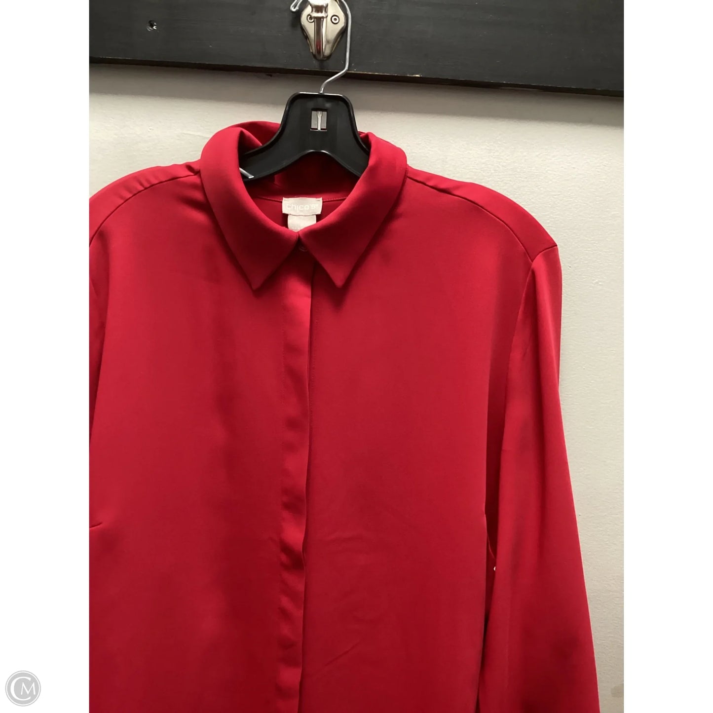 Tunic Long Sleeve By Chicos In Red, Size: L