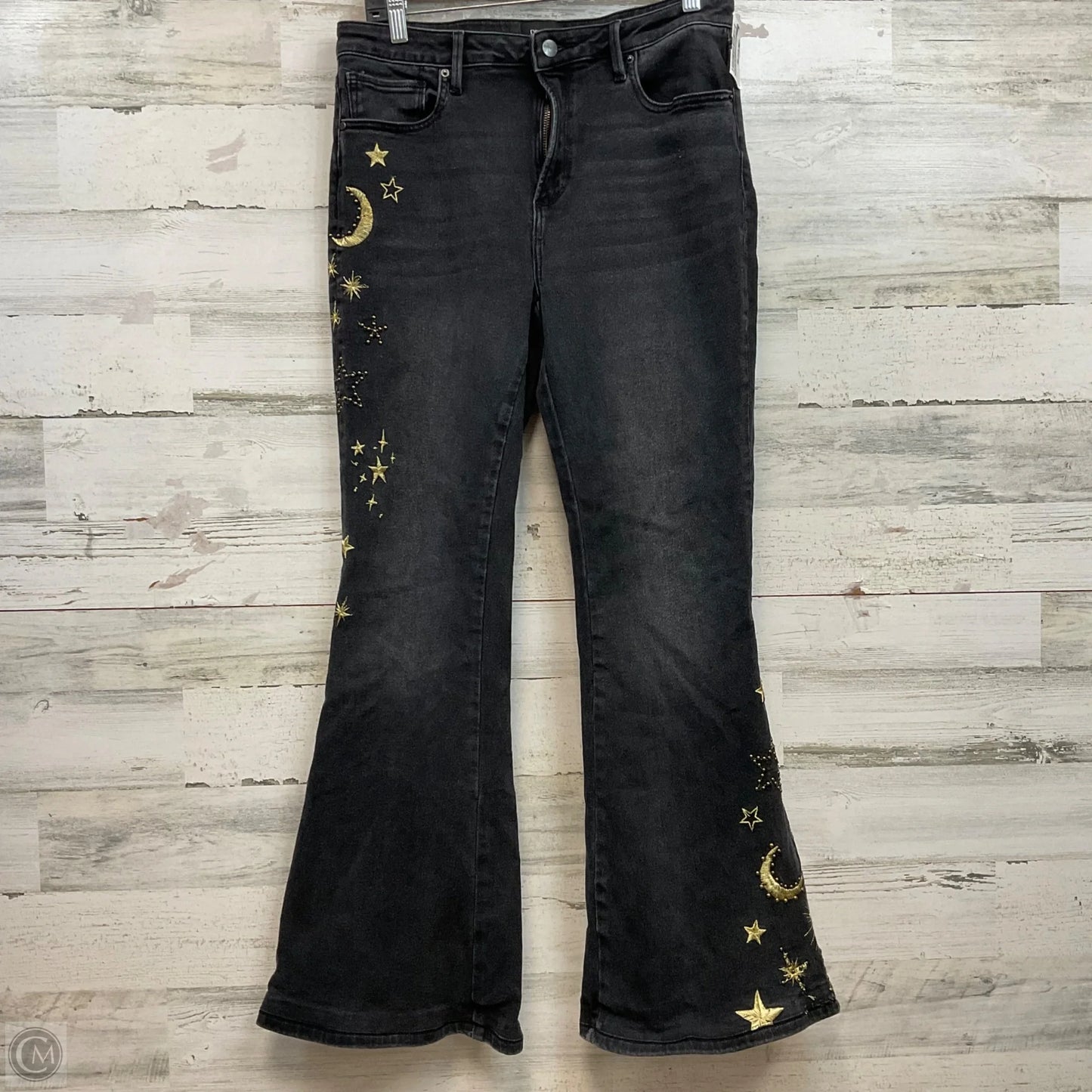Jeans Flared By Driftwood In Black Denim, Size: 10