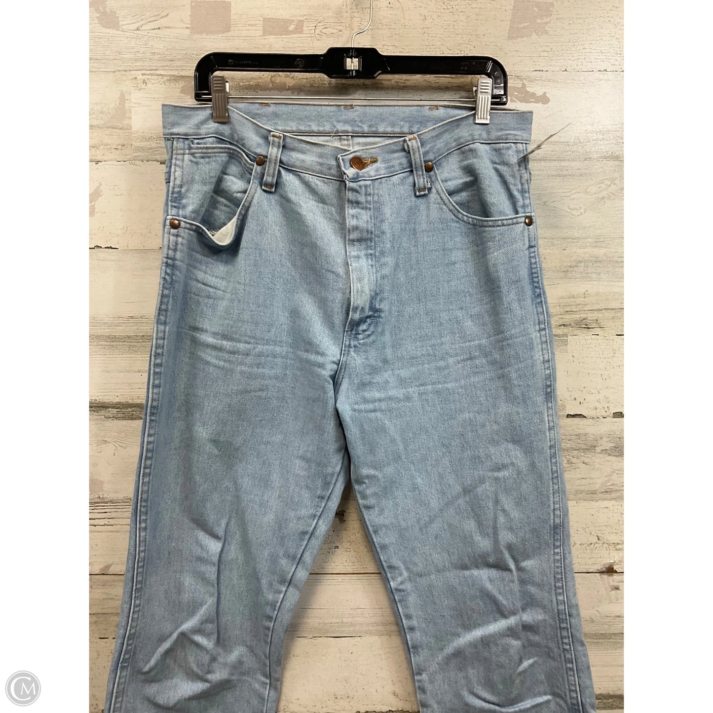 Jeans Boot Cut By Wrangler In Blue Denim, Size: 14