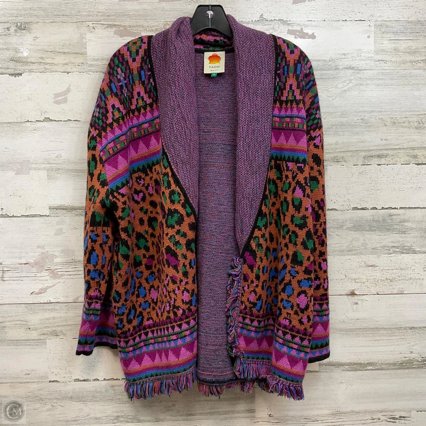 Sweater Cardigan By Farm Rio In Purple, Size: S