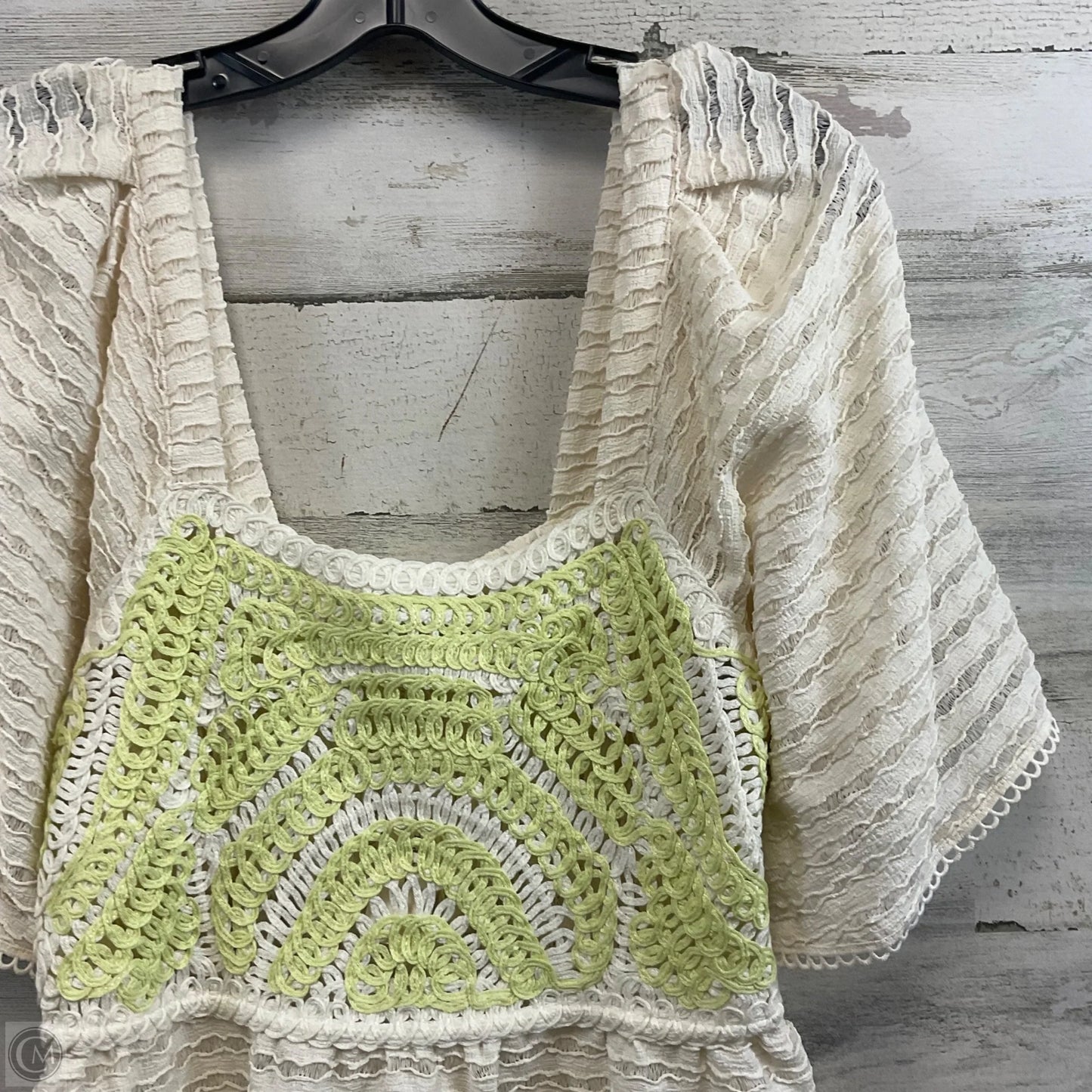 Blouse Short Sleeve By Anthropologie In Cream, Size: M