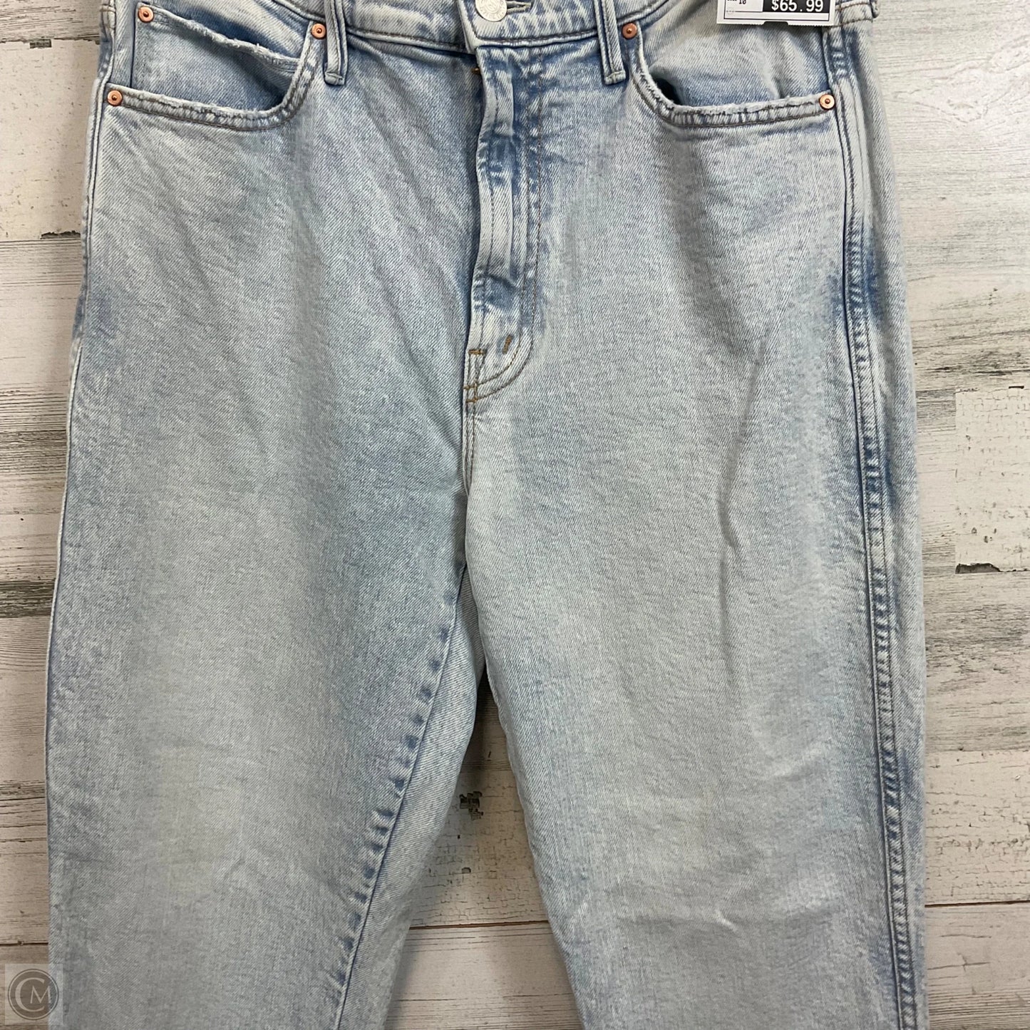 Jeans Straight By Mother In Blue Denim, Size: 10