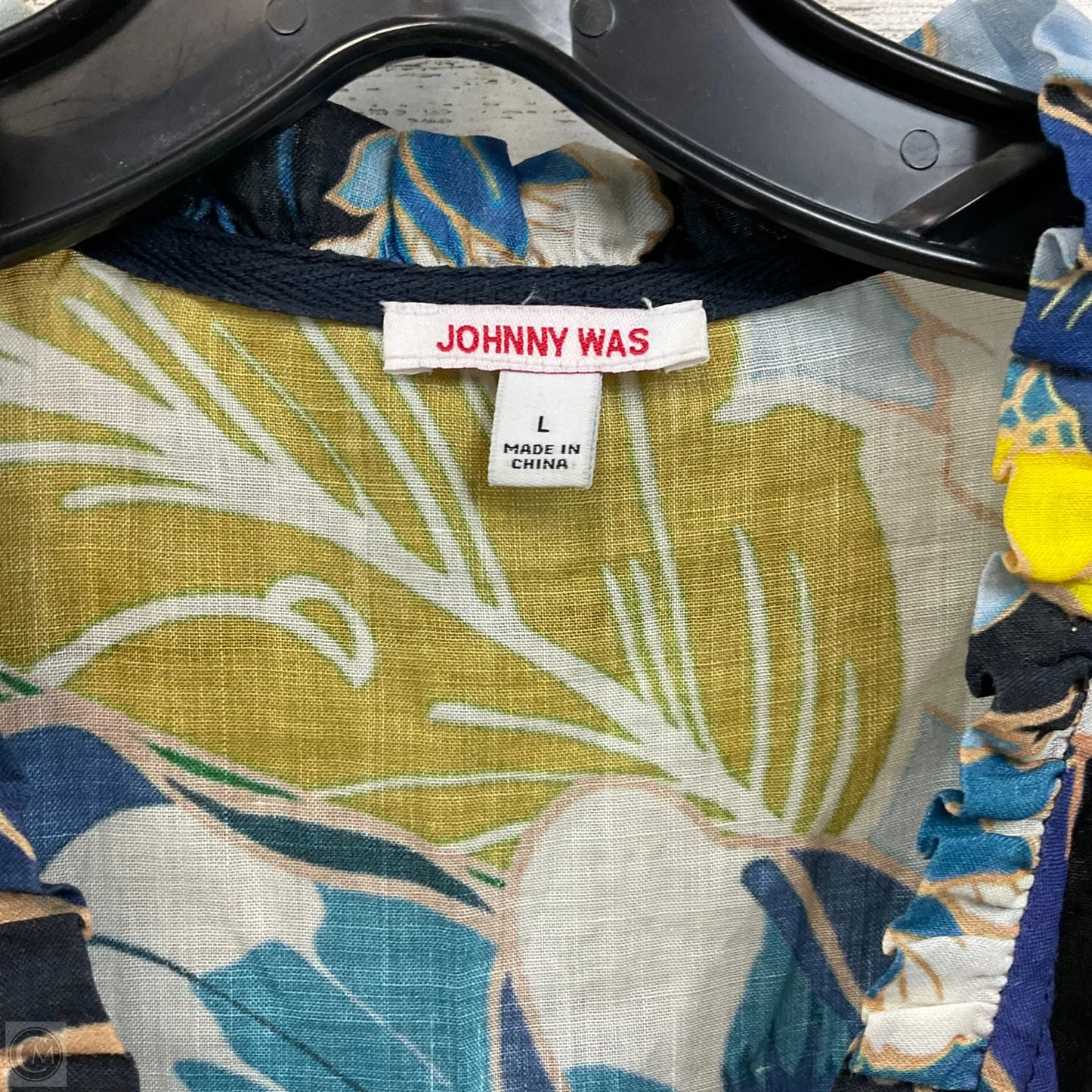 Swimwear Cover-up By Johnny Was In Blue & Green, Size: L