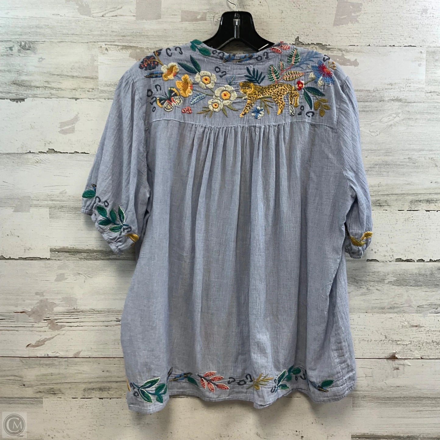 Top Short Sleeve By Johnny Was In Blue, Size: M