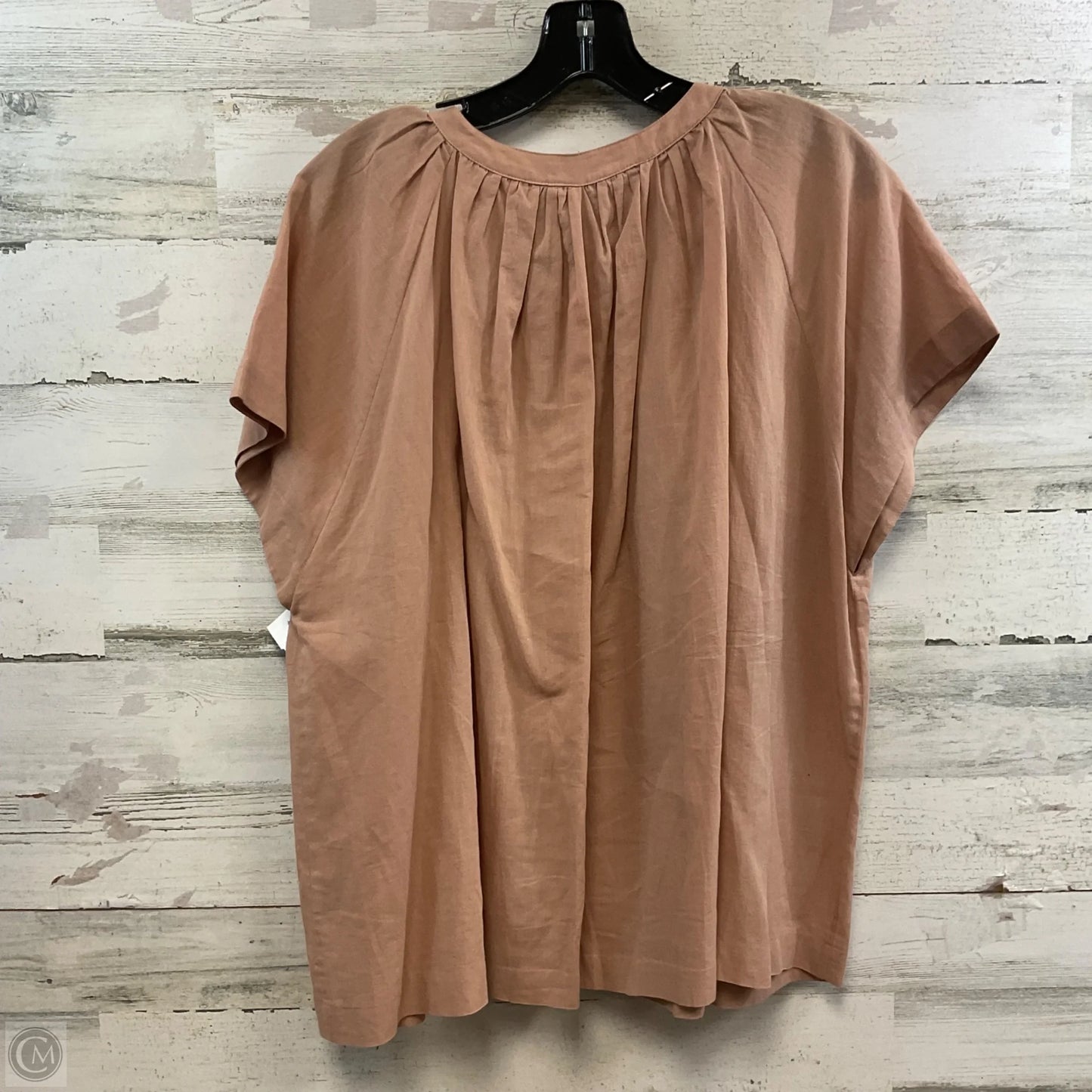 Blouse Short Sleeve By Jenni Kayne In Brown, Size: L