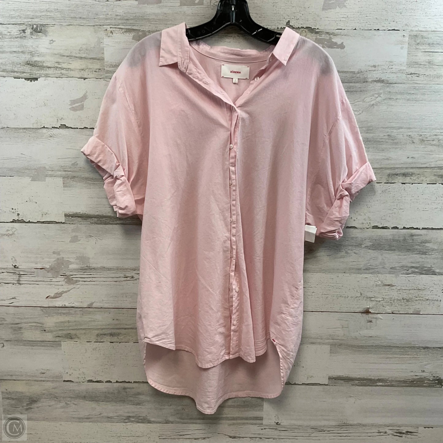 Blouse Short Sleeve By  IRENA In Pink, Size: L