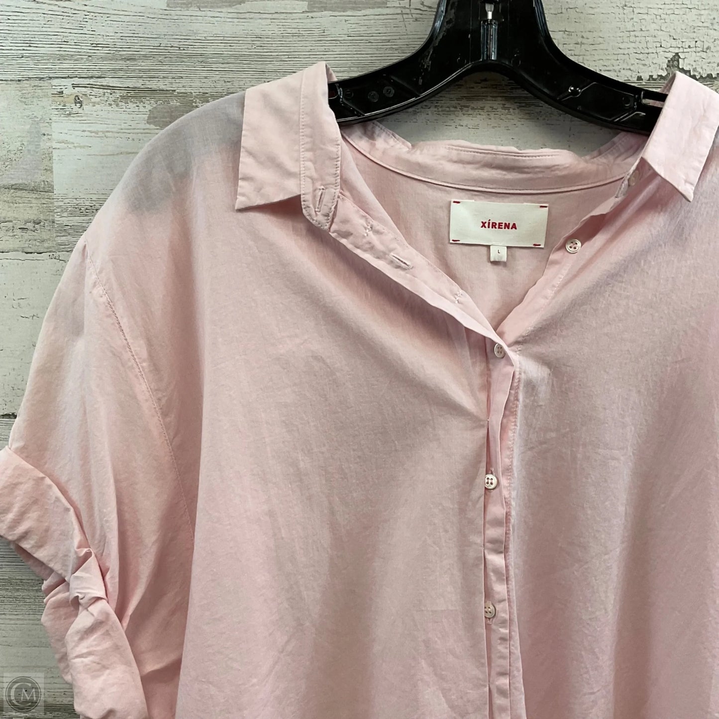Blouse Short Sleeve By  IRENA In Pink, Size: L