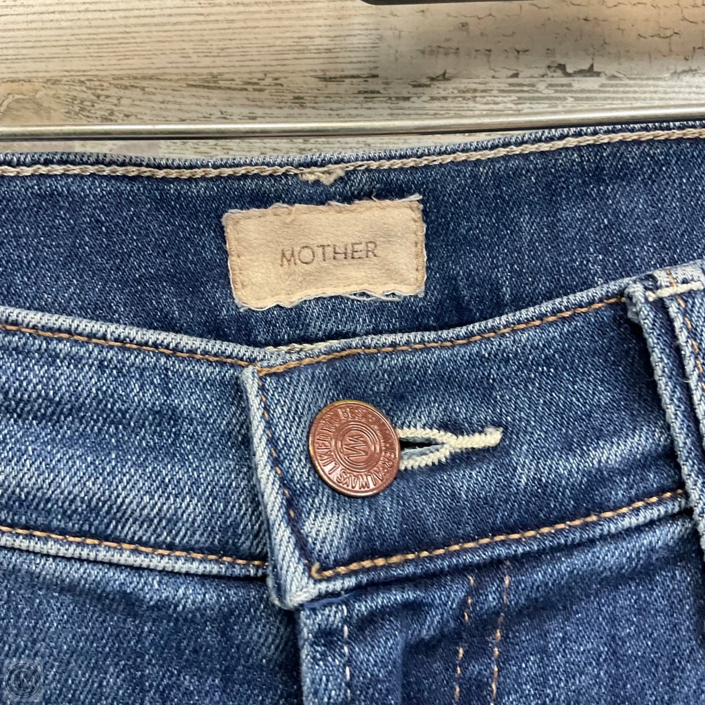 Jeans Cropped By Mother In Blue Denim, Size: 4