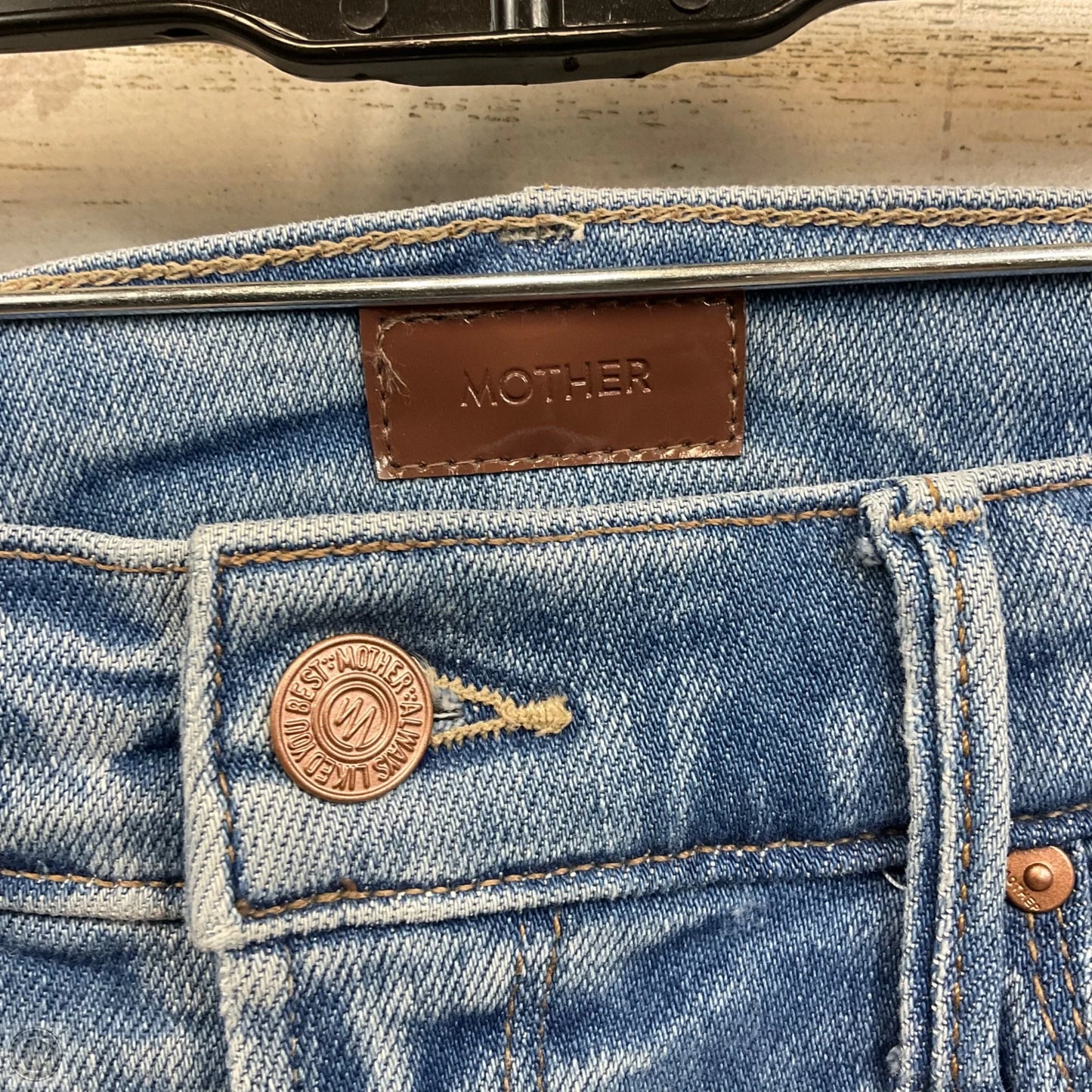 Jeans Straight By Mother In Blue Denim, Size: 2