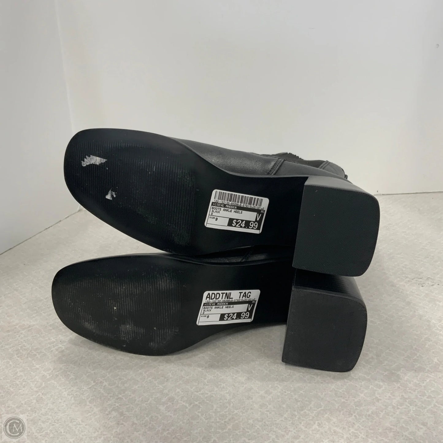Boots Ankle Heels By Steve Madden In Black, Size: 9