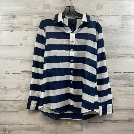 Blouse Long Sleeve By Banana Republic In Blue, Size: M
