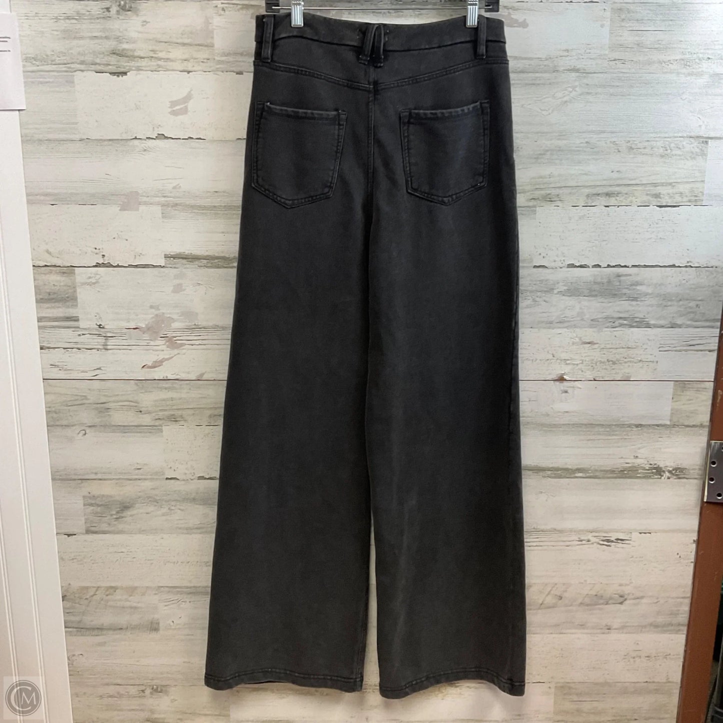 Jeans Wide Leg By Good American In Black Denim, Size: 10