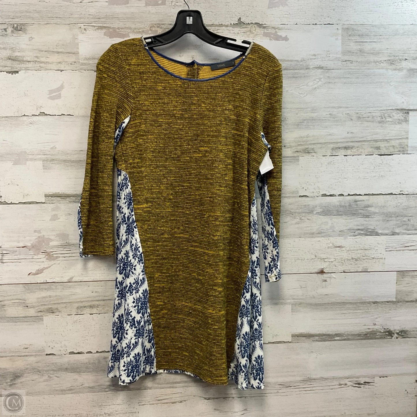 Dress Casual Short By Thml In Blue & Yellow, Size: S